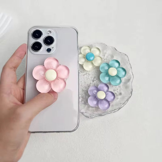 Foldable resin phone stand with flower